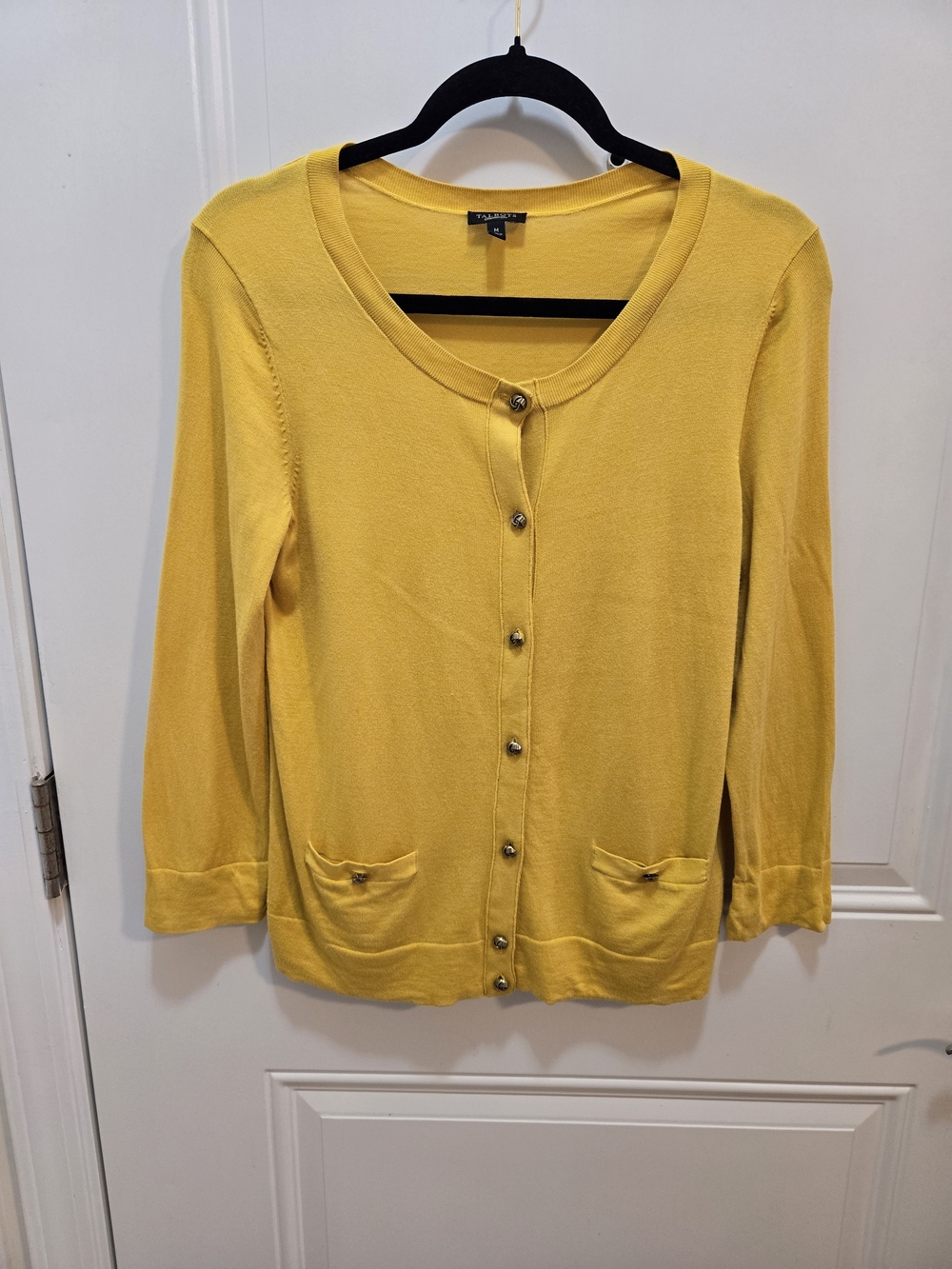 Talbots Bright Yellow Button-Front Cardigan